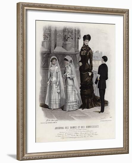 French Fashion Plate, Late 19th Century-null-Framed Giclee Print