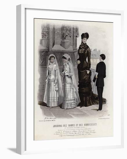 French Fashion Plate, Late 19th Century-null-Framed Giclee Print