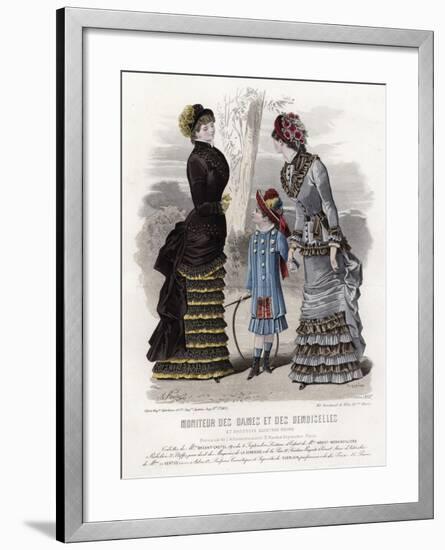 French Fashion Plate, Late 19th Century-null-Framed Giclee Print