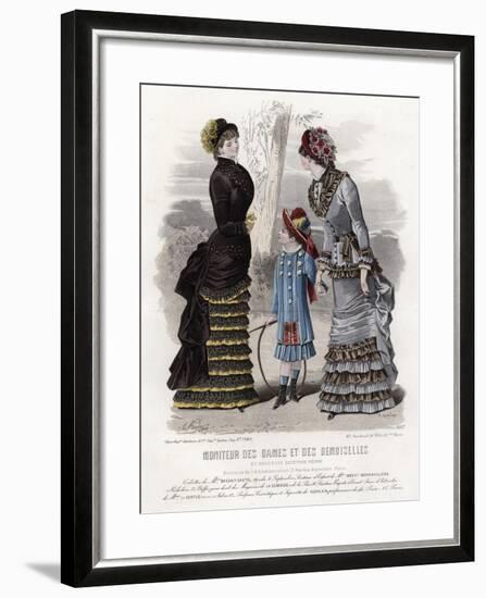 French Fashion Plate, Late 19th Century-null-Framed Giclee Print