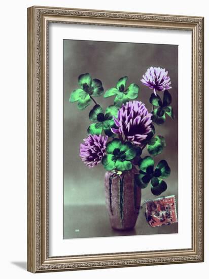 French Flower Postcard, C1900-null-Framed Giclee Print