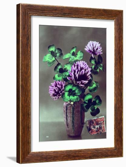 French Flower Postcard, C1900-null-Framed Giclee Print
