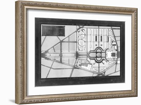 French Garden Blueprint II-null-Framed Art Print