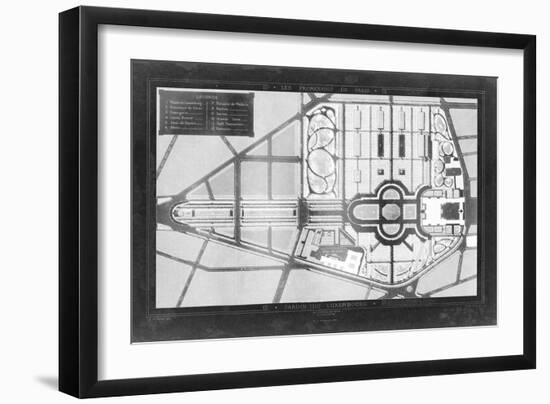 French Garden Blueprint II-null-Framed Art Print