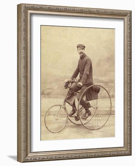 French Gentleman on His Tricycle-null-Framed Photographic Print