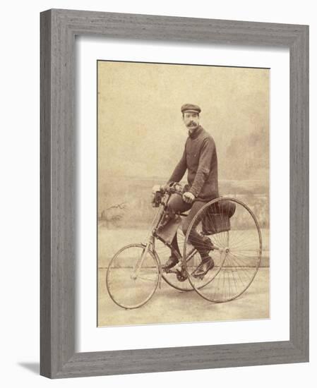 French Gentleman on His Tricycle-null-Framed Photographic Print