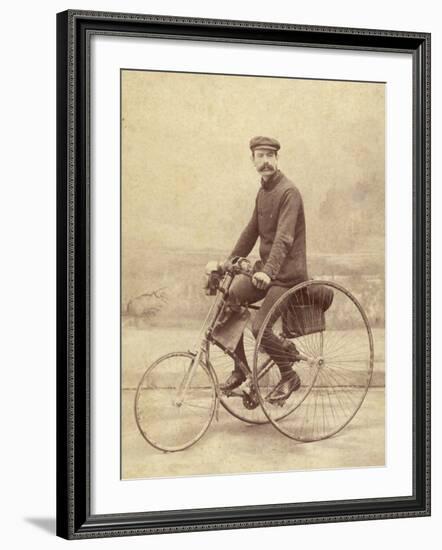 French Gentleman on His Tricycle-null-Framed Photographic Print