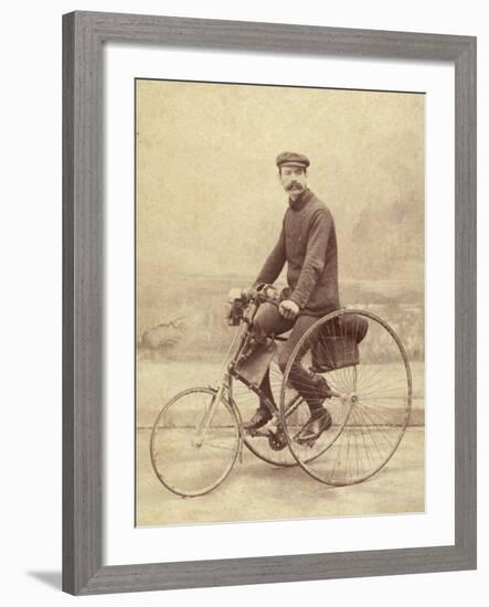 French Gentleman on His Tricycle-null-Framed Photographic Print