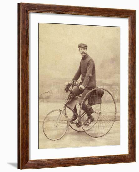 French Gentleman on His Tricycle-null-Framed Photographic Print