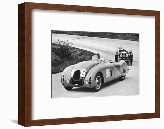 'French Grand Prix, 1936: A new streamlined Bugatti, followed by a Riley', 1936, (1937)-Unknown-Framed Photographic Print