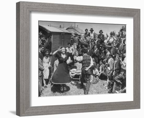 French Gypsies Playing Music and Dancing-Yale Joel-Framed Photographic Print