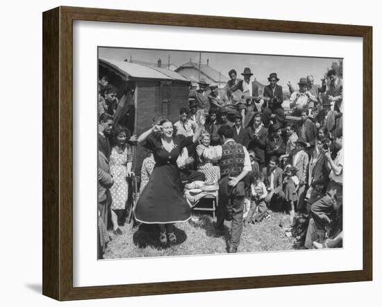 French Gypsies Playing Music and Dancing-Yale Joel-Framed Photographic Print