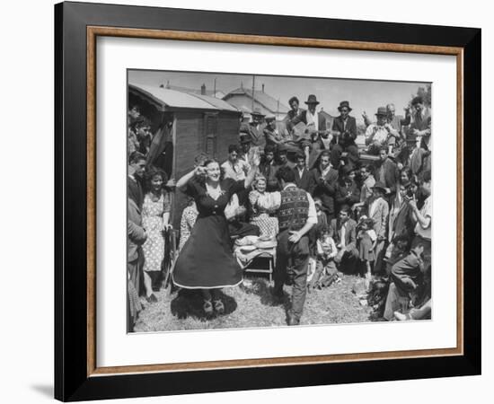 French Gypsies Playing Music and Dancing-Yale Joel-Framed Photographic Print