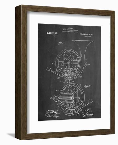 French Horn Instrument Patent-null-Framed Art Print