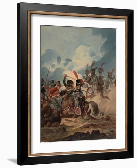 French Horse Artillery of the Guard Attacked by British Infantry at the Battle of Waterloo, 1815-Denis Dighton-Framed Giclee Print
