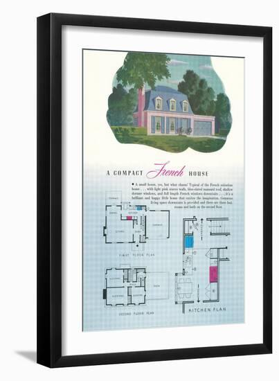 French House and Floor Plan-null-Framed Art Print