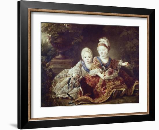 French Kings to Be: Louis XVI and Louis XVIII as Babies-Francois Hubert Drouais-Framed Art Print