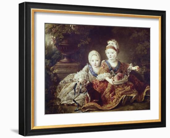 French Kings to Be: Louis XVI and Louis XVIII as Babies-Francois Hubert Drouais-Framed Art Print