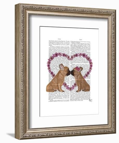 French Kiss and Flower Heart-Fab Funky-Framed Art Print