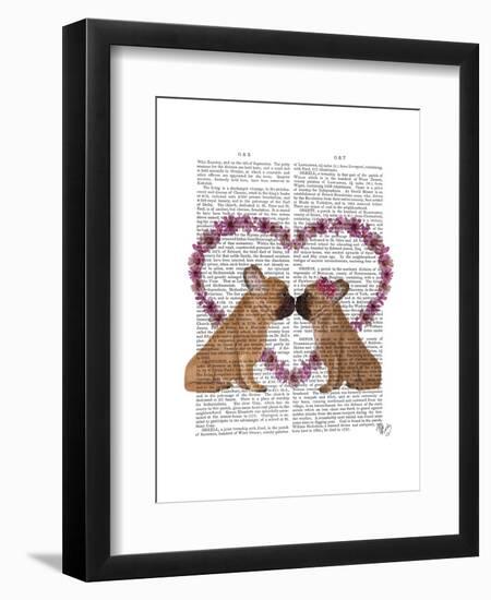 French Kiss and Flower Heart-Fab Funky-Framed Art Print