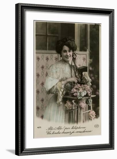 French Lady on Phone-null-Framed Photographic Print