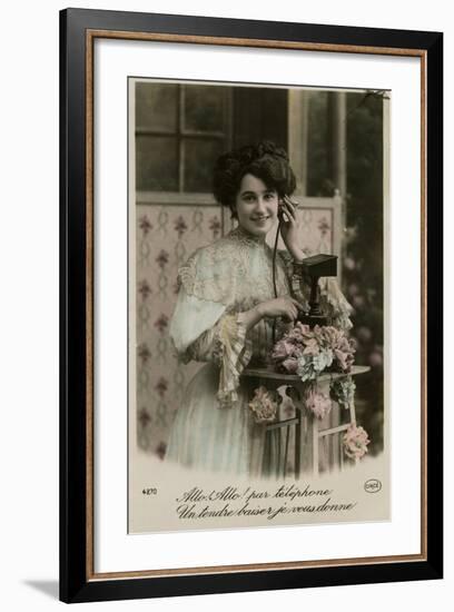 French Lady on Phone-null-Framed Photographic Print