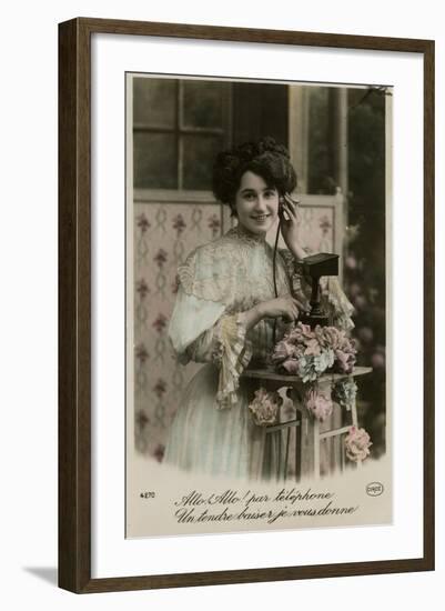 French Lady on Phone-null-Framed Photographic Print