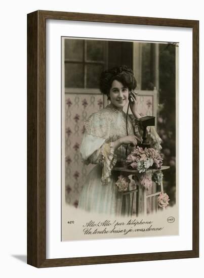 French Lady on Phone-null-Framed Photographic Print