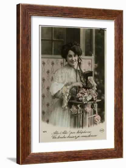 French Lady on Phone-null-Framed Photographic Print