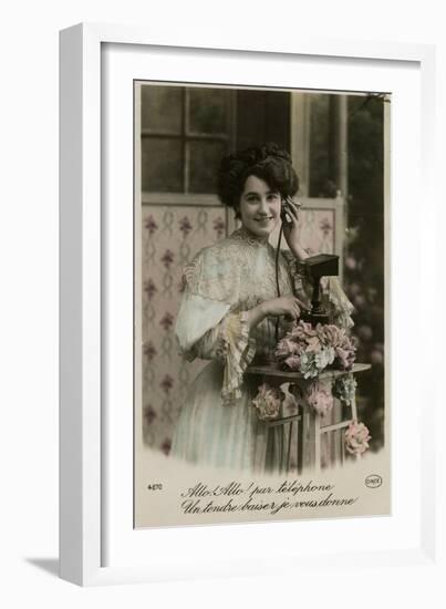 French Lady on Phone-null-Framed Photographic Print