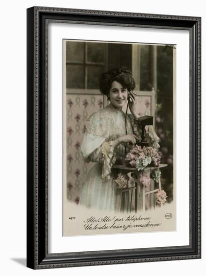 French Lady on Phone-null-Framed Photographic Print