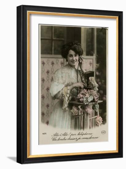 French Lady on Phone-null-Framed Photographic Print