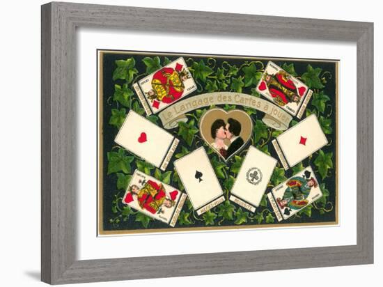 French Language of Playing Cards-null-Framed Art Print