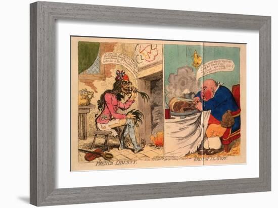 French Liberty, British Slavery, 1792-James Gillray-Framed Giclee Print