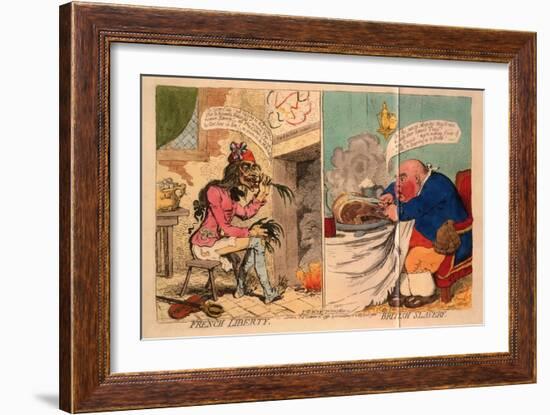 French Liberty, British Slavery, 1792-James Gillray-Framed Giclee Print