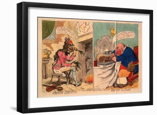 French Liberty, British Slavery, 1792-James Gillray-Framed Giclee Print