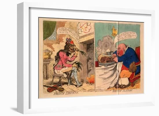 French Liberty, British Slavery, 1792-James Gillray-Framed Giclee Print