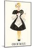French Maid Serving Cocktails-null-Mounted Art Print