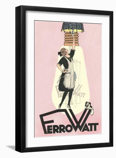 French Maid with Light Bulb-null-Framed Art Print