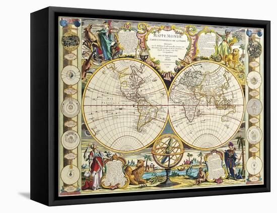 French Map Of The World 1755-Vintage Lavoie-Framed Premier Image Canvas
