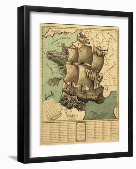 French Map-Vintage Apple Collection-Framed Giclee Print