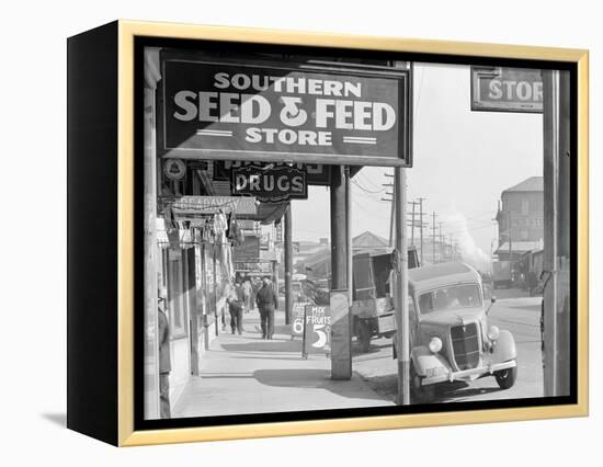 French market sidewalk scene at the Waterfront in New Orleans, Louisiana, 1935-Walker Evans-Framed Premier Image Canvas