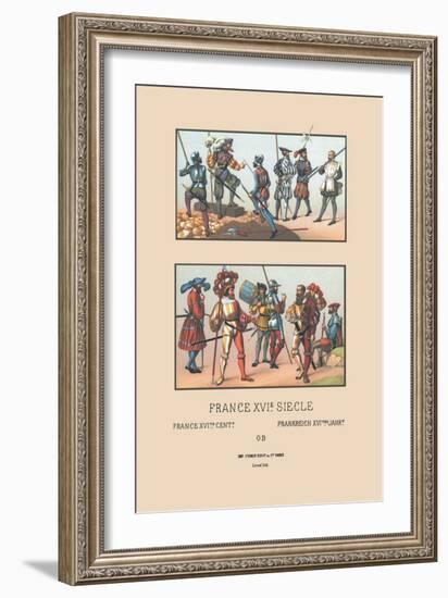 French Military Costumes, 1520-1555-Racinet-Framed Art Print