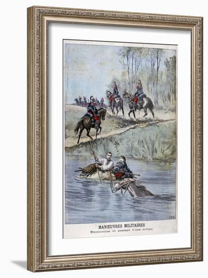French Military Maneuvers, Fording a River, 1898-Henri Meyer-Framed Giclee Print