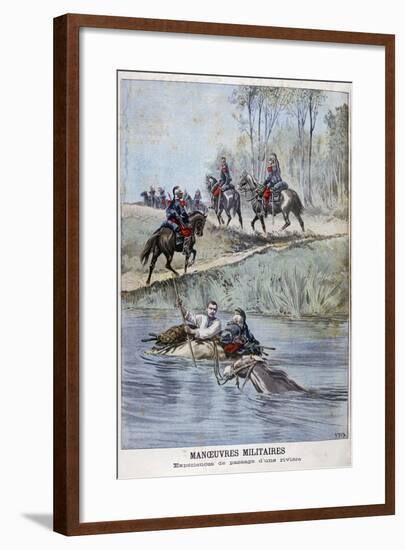 French Military Maneuvers, Fording a River, 1898-Henri Meyer-Framed Giclee Print