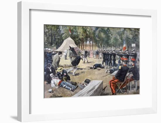 French Military Manoeuvres: First-Aid Workers, 1897-null-Framed Giclee Print