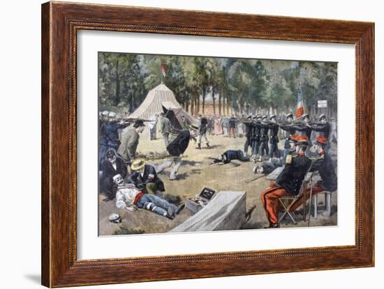 French Military Manoeuvres: First-Aid Workers, 1897-null-Framed Giclee Print