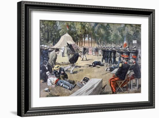 French Military Manoeuvres: First-Aid Workers, 1897-null-Framed Giclee Print