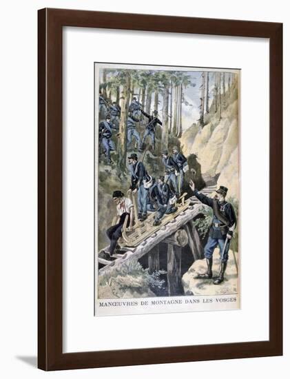 French Military Manoeuvres in the Vosges Mountains, 1896-F Meaulle-Framed Giclee Print