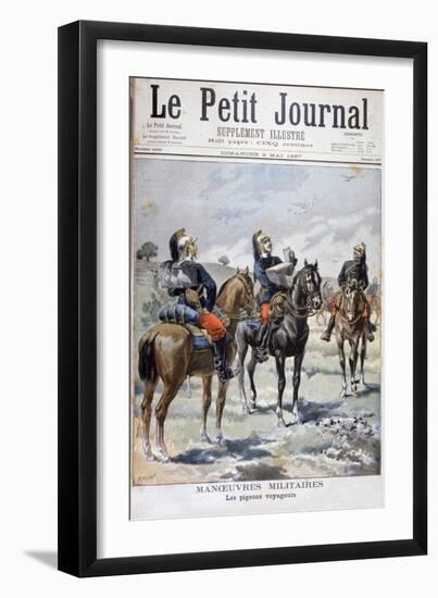 French Military Manoeuvres: Using Carrier Pigeons to Communicate, 1897-Oswaldo Tofani-Framed Giclee Print
